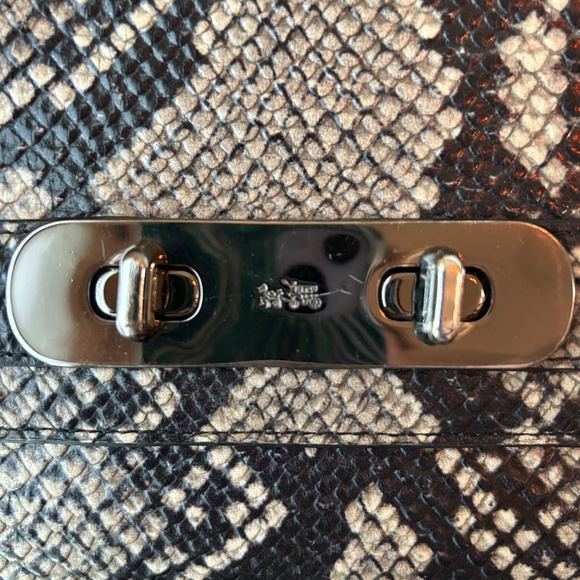 Authentic Coach Faux Snakeskin Python Wristlet With Silver Details - Picture 2 of 10